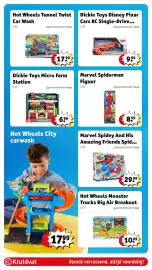 Kruidvat folder | Speelgoed Pagina 14: Marvel Spiderman Figuur €8,99, Hot wheels monster trucks big air breakout €10,99