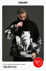 Cropp gazetka tydzień 43 Strona 7: Czarno-biała bluza polarowa z wilkami Cropp €199,99