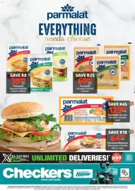 Checkers catalogue Page 1: Parmalat Gouda/Cheddar Cheese €69,99, Parmalat Gouda €129,99