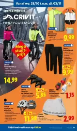 Lidl folder week 44 Pagina 21: Fietshelm met achterlicht €11,99, Crivit fietschoes €2,99