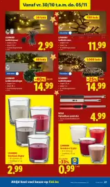 Lidl folder week 44 Pagina 27: Livarno leddennenslinger €14,99, Geurkaars in glas €2,99