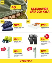 Byggmax reklamblad Sida 3: Micro-tech handske €50,00, Wiksbo presenning 180gr €189,00