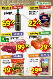 Matvärlden Tensta reklamblad vecka 43 Sida 2: FALAFEL €39,95, KIKÄRTOR €29,95