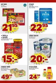 Matdax reklamblad vecka 43 Sida 22: Hot dogs original €21,95, Santa Maria tortilla tacosås €15,00