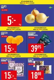 Matdax reklamblad vecka 43 Sida 3: Garant pommes strips €18,88, Eldorado katrinplommon €15,00