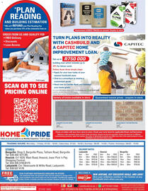 Cashbuild catalogue Page 4: *PLAN READING AND BUILDING ESTIMATION *We will REFUND your Plan Reading Fee when you purchase