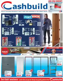 Cashbuild catalogue Page 1: FORT KNOX LOCKSET €117,95, FORT KNOX MORTISE LOCKSET €367,95