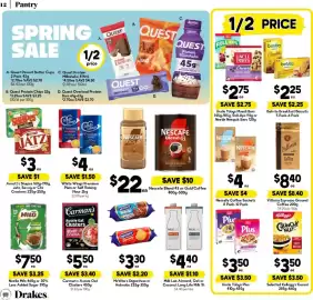 Drakes catalogue week 43 Page 13: Nescafe Coffee Sachets €4,00, Arnott's Shapes Jatz Savoy or Clix Crackers €3,00