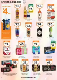 Foodworks catalogue Page 4: Captain Morgan, Johnnie Walker Red or Smirnoff Ice Double Black €55,00, Starward Two-Fold €72,00