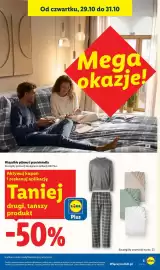 Lidl gazetka tydzień 43 Strona 3: Od czwartku, 29.10 do 31.10 Mega okazje! Wszystkie piżamy i prześcieradła Szczegóły