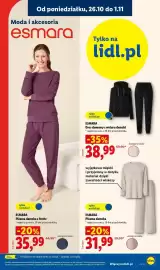 Lidl gazetka tydzień 43 Strona 7: Piżama damska Esmara €31,99, Dres damski Esmara €38,99