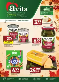 Avita gazetka Strona 1: Kukurydza konserwowa, Groszek konserwowy €2,99, Parówki z szynki zero-e €4,99