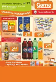 Gama gazetka Strona 12: Serek homog. Danio €1,99, Napój gaz. Pepsi Cola, Pepsi Zero Mirinda orange, 7Up €7,49