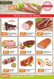 Gama gazetka Strona 2: Kiełbasa podwawelska Sokołów €1,99, Schab na maśle POLSKIE PRZYSMAKI €3,99