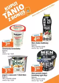 E.Leclerc gazetka Strona 10: Jogurt z owocami 7 Zbóż Men Bakoma €3,75, Men shake białkowy Bakoma €4,69