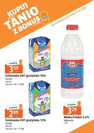 E.Leclerc gazetka Strona 15: Śmietanka UHT gostyńska 18% Gostyń €3,59, Śmietanka UHT gostyńska 12% Gostyń €2,99