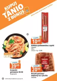 E.Leclerc gazetka Strona 3: Kiełbasa podwawelska z szynki Olewnik €10,49, Krewetki gotowane 30/40 Scapmaree €39,99