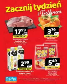 Delfin gazetka Strona 1: Śmietanka Łaciata 18% €2,99, Gulaszowe z indyka bez kości €17,99