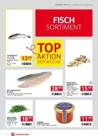 Transgourmet Flugblatt woche 44 Seite 12: Wolfsbarschfilet €28,99, Black Tiger Garnelen Easy Peel 8/12 €15,49