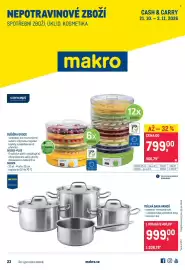 Makro leták Strana 1: 7DÍLNÁ SADA HRNCŮ €999,00, Sušička ovoce €799,00