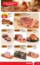 Auchan akciós újság hét 43 Oldal 15: Privát Hús Házi Érlelt Sonka €399,00, ÉSZAK-HÚS FÜSTÖLT HÚSOS CSONT €149,00