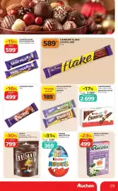 Auchan akciós újság hét 43 Oldal 29: KINDER Bueno €3.289,00, CADBURY DAIRY MILK CSOKOLÁDÉ €599,00