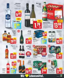 EDEKA Wucherpfennig Prospekt woche 43 Seite 19: Beck's Bier oder Biermischgetränke €3,99, Krombacher Pils €10,99