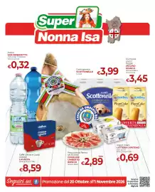 Volantino Supermercati Nonna Isa Pagina 1: Acqua SAN BENEDETTO naturale, frizzante 1,5 It (al It € 0,21) €0,32 SAN BENEDETTO