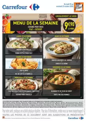 Carrefour | Menu cafétéria de la semaine (valable jusqu'au 23-10)