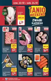 ALDI gazetka | Pełna oferta Strona 46: Polędwiczka wieprzowa €25,99, Mięso z nogi kurczaka XXL €16,99
