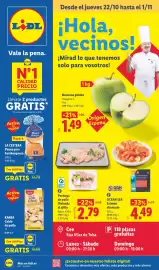 Catálogo Lidl Página 1: Kania caldo de pollo €0,69, Pollo pechuga fileteada al ajillo €2,79