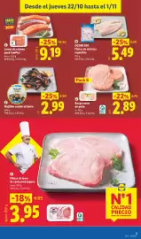 Catálogo Lidl Página 5: Harsco mejillón cocido al limón €2,99, Follo burger meat de pollo €2,89