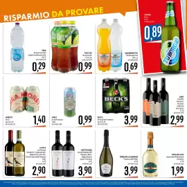 Volantino Emisfero Pagina 8: Laris vini DOC €2,99, Beck's birra pilsner tedesca €3,99