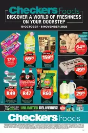 Checkers catalogue Page 1: Darling Full Cream/2% Medium Fat Fresh Milk €29,99, Nescafe Gold Instant Coffee €159,99