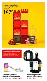 HEMA Flugblatt Seite 19: Emmer magnetische bouwtegels brandweer €14,99, Emmer magnetische bouwtegels autobaan €24,99