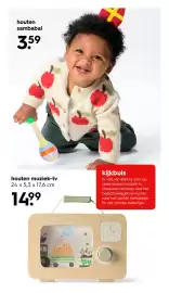HEMA Flugblatt Seite 31: Houten muziek-tv €14,99, Houten sambabal €3,59