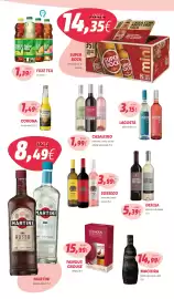 Folheto Coviran Página 14: Defesa vinho tinto ou branco €5,39, Fuze tea ice tea €1,39