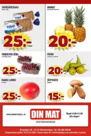 Din Mat reklamblad vecka 43 Sida 9: Ananas €20,00, Vindruvor röda €25,00