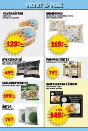 Nelins reklamblad vecka 43 Sida 11: Kycklingfilé €49,95, Leröy havskräftor €129,00
