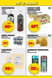 Nelins reklamblad vecka 43 Sida 5: Arla crème fraiche €27,95, Skånemejerier gratängost €59,00