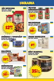 Nelins reklamblad vecka 43 Sida 8: Smörbult i tomatsås €25,00, Rulltårta €23,50
