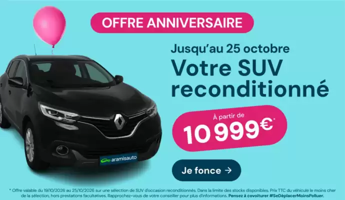 Aramis Auto (valable jusqu'au 25-10)