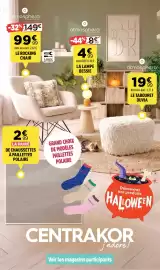 Catalogue Centrakor page 1: Atmosphera - le rocking chair €99,99, Polaire - chaussettes à paillettes €2,99