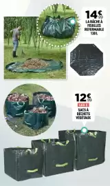 Catalogue Centrakor page 18: Sacs à déchets végétaux €12,99, La bache a feuilles refermable €14,99