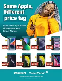Checkers catalogue Page 8: Apple iPhone SE 2020 64GB €2.299,00, Apple iPhone SE 2022 64GB €3.299,00