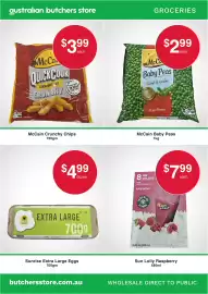 Australian Butchers Store catalogue Page 3: McCain QuickCook Straight Cut Crunchy €3,99, McCain Baby Peas €2,99