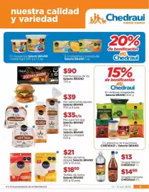 Folleto Chedraui Página 3: Selecto Brand Hamburguesa de res €90,00, Selecto Brand Tortillas de harina integral €21,00