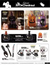 Folleto Chedraui Página 7: Home Line Hogar Peluche gato bruja €239,00, Home Line Hogar Accesorio bolsa Halloween €0,25