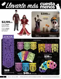 Folleto Chedraui Página 8: Llevarte más cuesta menos $399c/u HOME HOGAR $2,199c/u Muñeca Barbie colección Ken día de muertos