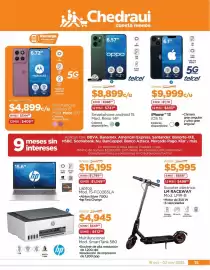 Folleto Chedraui Página 15: Oppo smartphone android 15 mod. reno 14f €8.899,00, IPhone 13 €9.999,00